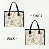 Aesthetic Leaf Print Casual Tote Bag Large Capacity Daily Commute Shoulder Bag for Ladies Shopping