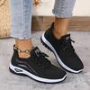 Damen Casual Sport Outdoor Laufschuhe Walking Schuhe Schnürschuhe Strickschuhe für Frühling und Sommer
