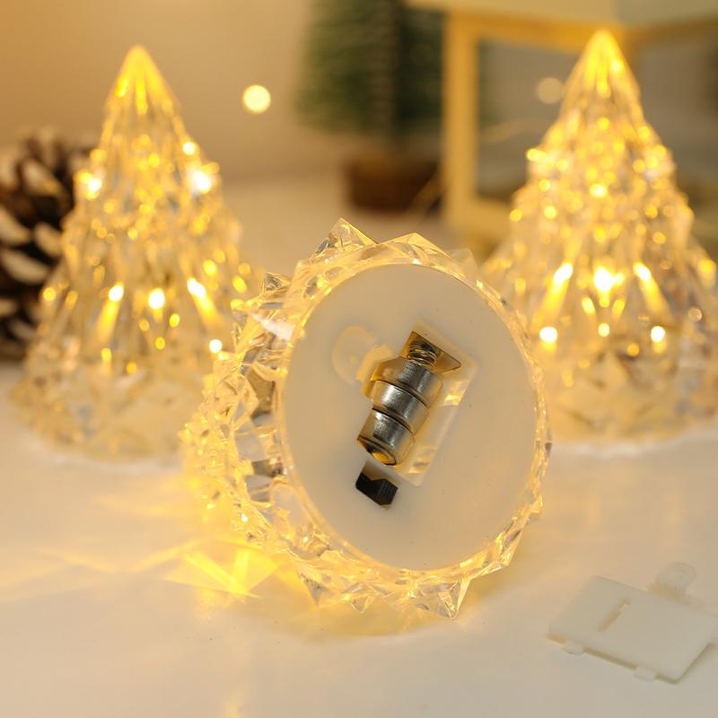 8.5CM Warm/White Flameless LED Christmas Tree Shape Candle Light for Home Party Christmas Decoration New Year Gift 2025 Navidad