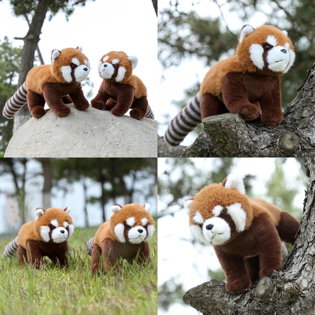 Red Panda Raccoon Plush Toy Soft Stuffed Animal With Pp Cotton Filling For Gift And Comfort