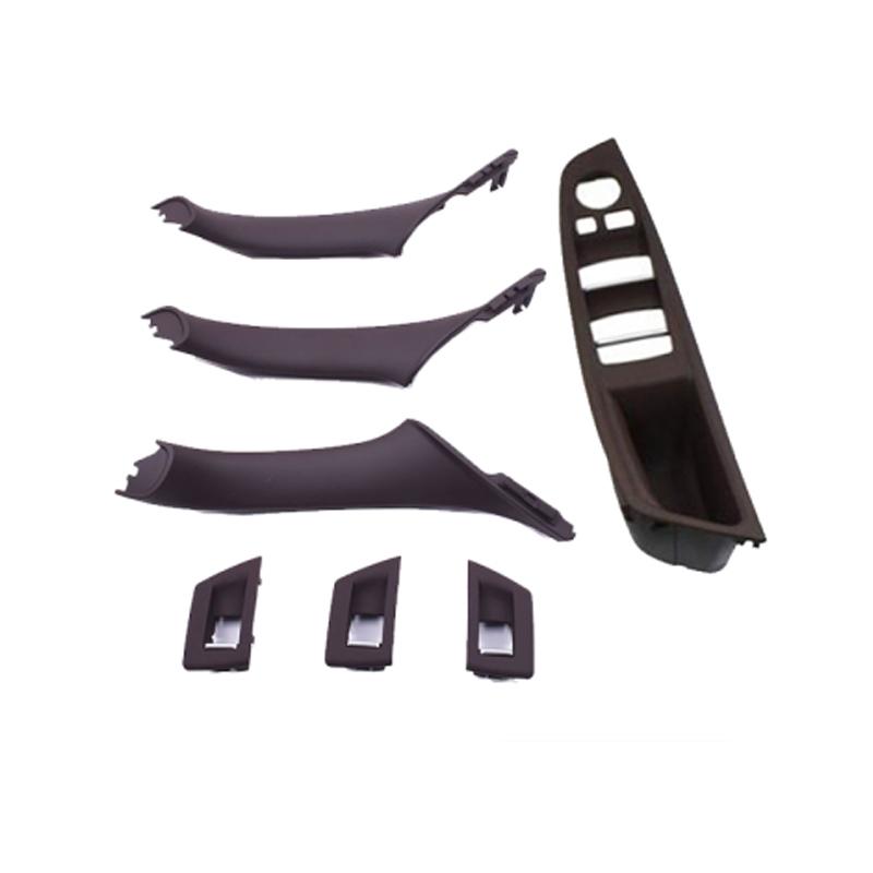 7Pcs/Lot LHD RHD For BMW 5 Series F10 F18 525 530 535 540 2010-2017 Car Interior Inner Door Handle Panel Pull Trim Cover