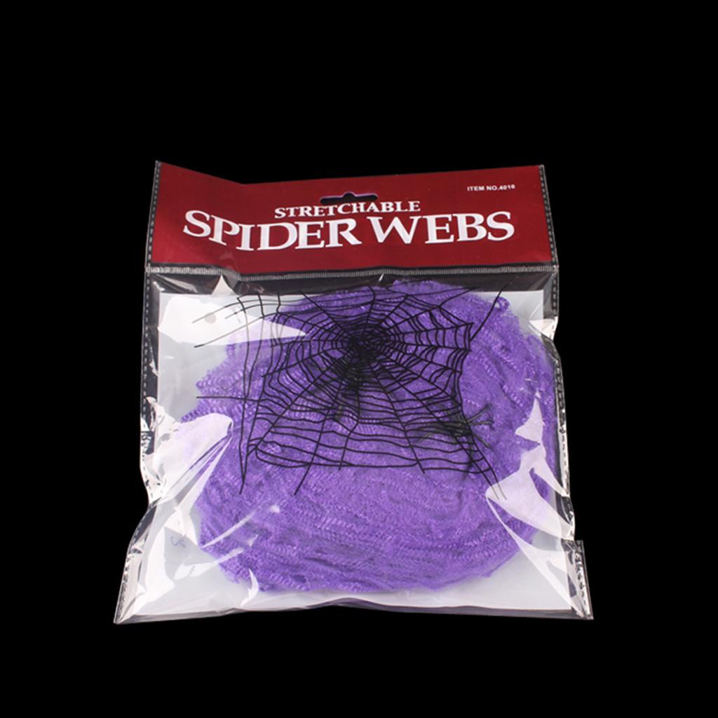 Halloween Scary Party Scene Props White Stretchy Cobweb Spider Web Horror Halloween Decoration For Bar Haunted House