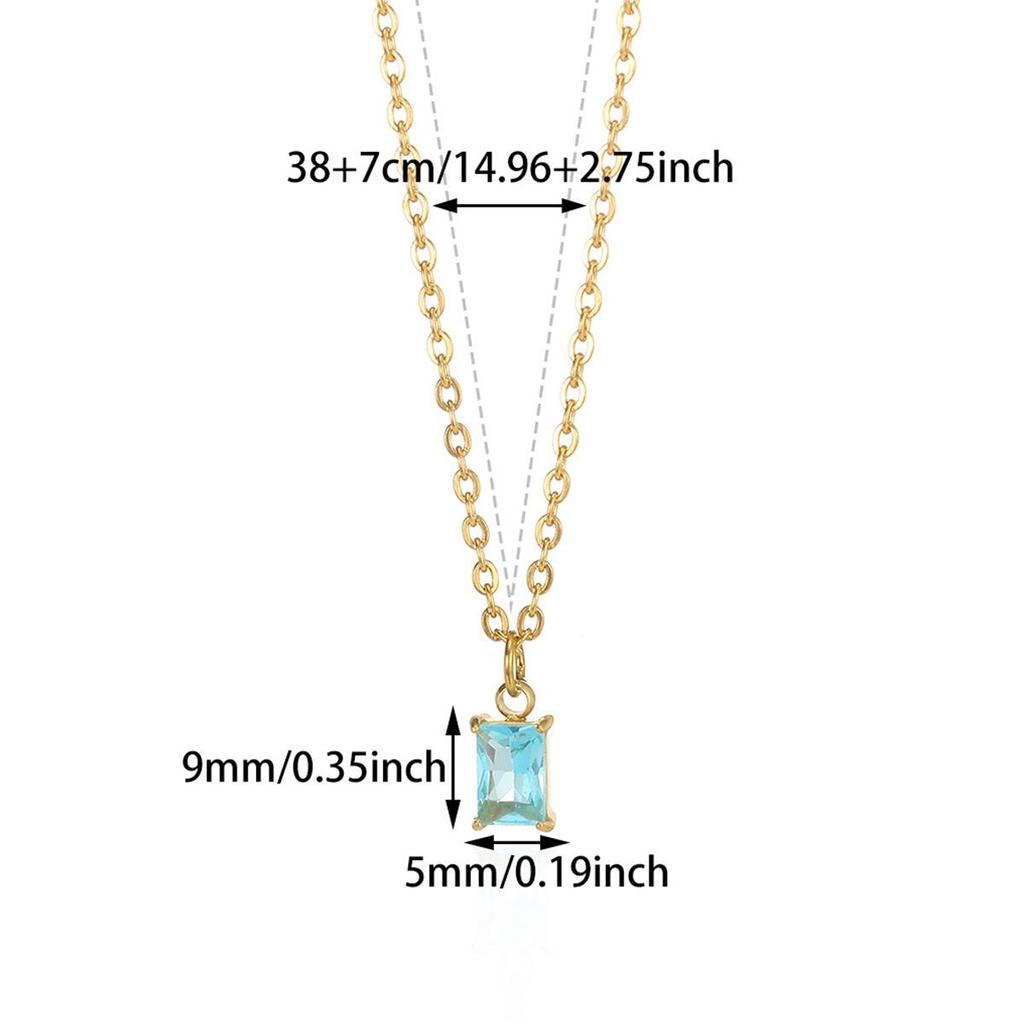 December Zircon Birthstone Necklace: Women's Trendy Fashion Clavicle Chain for Daily Commute