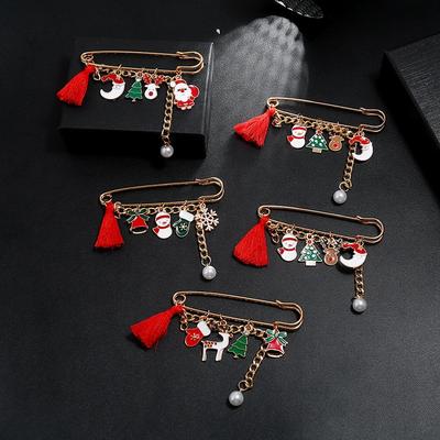 Fashion New Year Christmas Boots Brooches For Women Christmas Suit Pins Vintage Creative Gift Jewelry Coat Dress Accessories