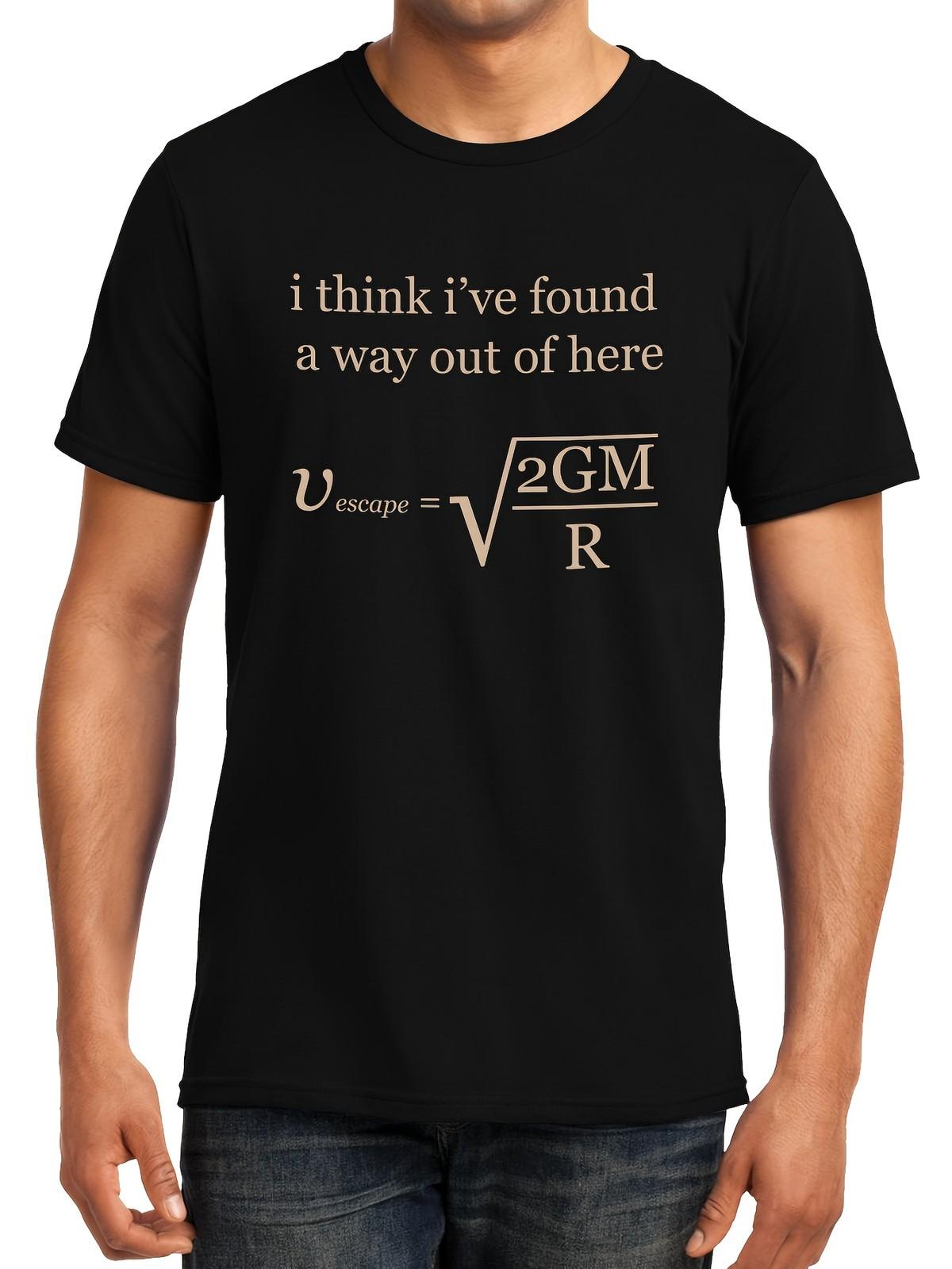 Escape Velocity Physics Unisex Graphic T-Shirt GeekDawn Relaxed Fit, Short Sl S разноцветный