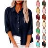Autumn Loose Women Shirt Long Sleeve Casual Button Down Shirt Solid Color Large Size