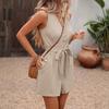 Spring/Summer New Colorful Sleeveless V-Neck One-Piece Shorts for Daily Commuting Women