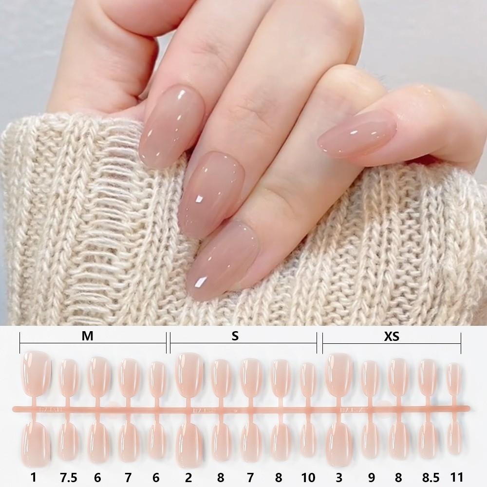 150pcs Fashion Glossy Finish Fake Nails Natural Short Almond Nail Tips Gradient Nude Full Cover Nails Daily Wear
