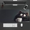 1pc Large Gaming Mouse Pad Cute Black Cat Coffee Design Non-Slip Rubber Base Washable Computer Desk Accessory for PC Game Office