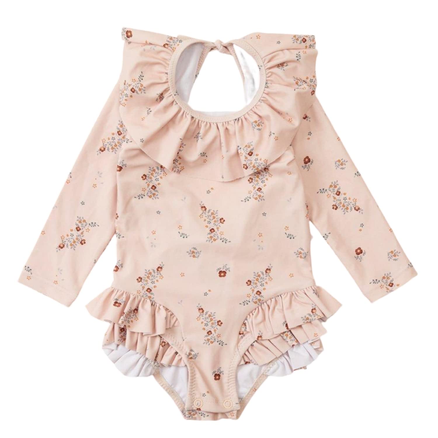 

One Piece Swimsuit Swimming Wear Girls Kids Baby Floral Pattern Summer Beach Swimming Pool Leisure Fashionable Simple Color1 [Misia Luxury]