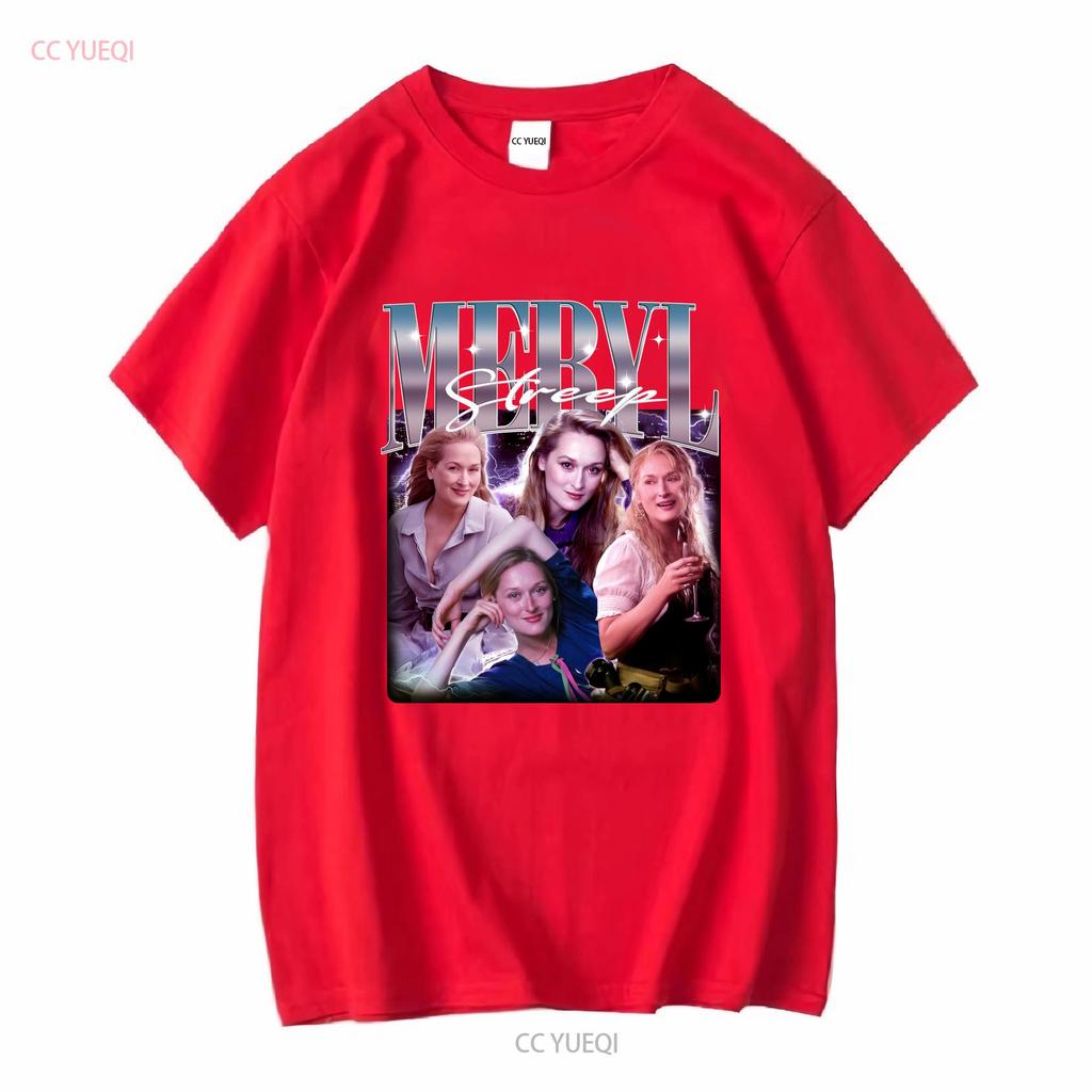 Retro MERYL STREEP Vintage T-shirt Omaggio Maglione Anni '90 Merch manica lunga o corta vintage Lavato Casual Unisex uomo Leggermente