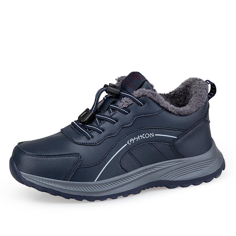 Men's Winter Fleece-Lined Non-Slip Sports Shoes: Warm, Comfortable, Casual Footwear for Middle-Aged and Elderly Men