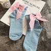 27 Colors Japanese Streetwear Socks Women's Bow Socks Fashion Female Patchwork Candy Color Short Socks Cute Ladies Knot Sokken