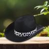 Vintage Cow Print Homburg Panama Hat Western Porkpie Hat Cowboy Hats for Dinner Outdoor Casual Wear