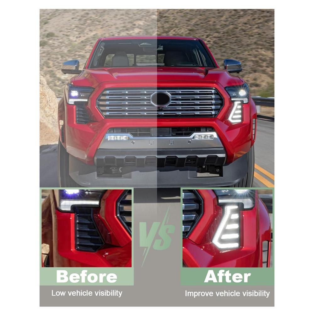 

Светодиодная противотуманная фара для 2024 2025 Toyota Tacoma ДХО Дневные ходовые огни Указатель поворота