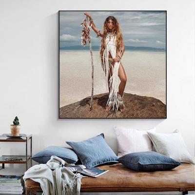 African Beautiful Primitive Tribes Woman Portrait Canvas Painting Posters and Prints Cuadros Wall Art Picture for Living Room