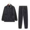Men's Warm Plush Long-Sleeve Pajamas Set