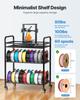 3D Printer Filament Storage Rack, 3 Tier Heavy Duty Storage Shelf, Rolling Filament Spool Holders Racks with Wheels, Filaments Organzied for 3D