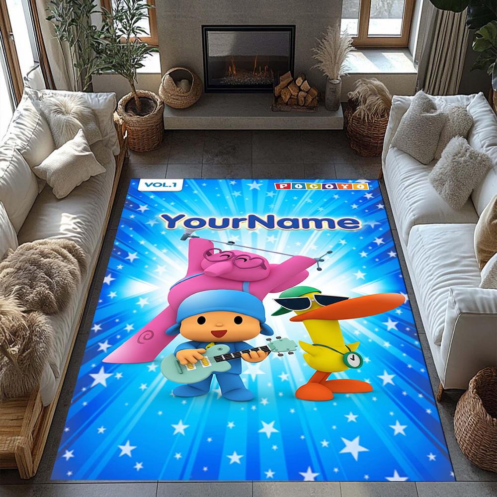 Alfombra Personalizable con Nombre de Pocoyó Adecuada para Exteriores Dormitorio Entrada Pasillo Alfombra Antideslizante Decorar Oficinas Regalo para Festivales