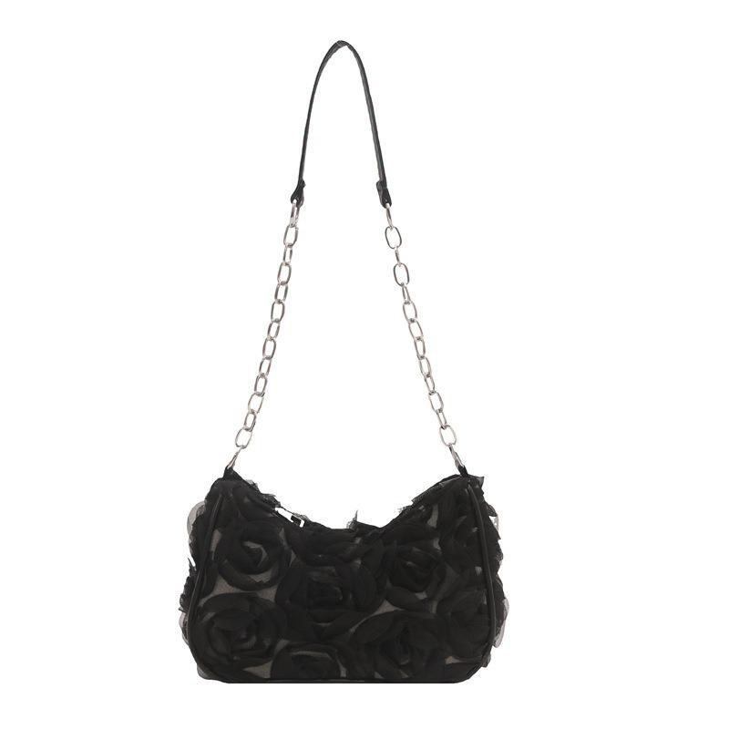 Bag Women's New Pearl Mesh Flower Handbag High-end Luxury Dress Dinner Bag Temperament Women's Bag
