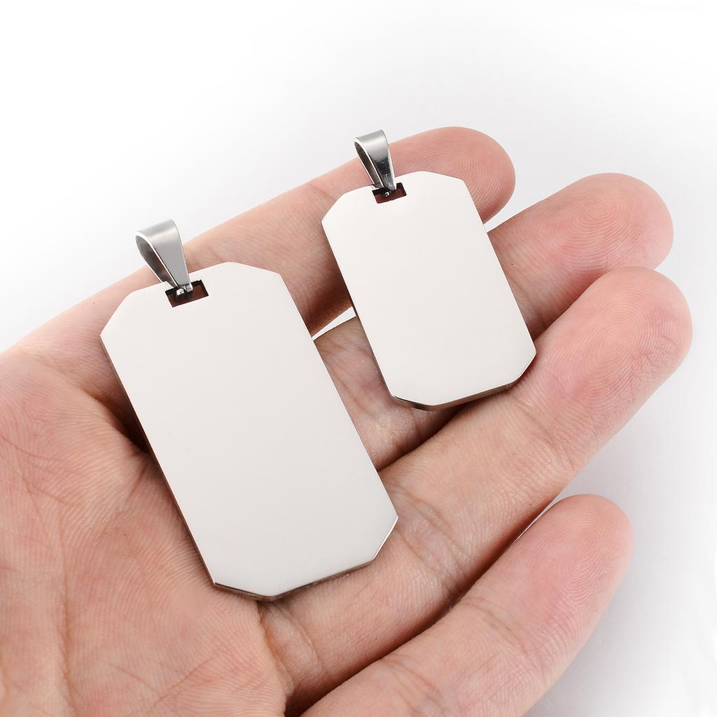 Wholesale 6pcs/lot Stainless Steel Octagon ID Blank Dog Tags Charm Military Army Pendant For Necklace Jewelry
