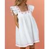2023 Summer Floral Print Square Neck Ruffle Sleeve Swing Dress