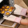 Oven Mitts Insulated Gloves Heat Resistant Silicone Kitchen Gloves with Anti-Slip Horizontal Stripes Thick Grip Reusable Kitchen Gloves Home Family