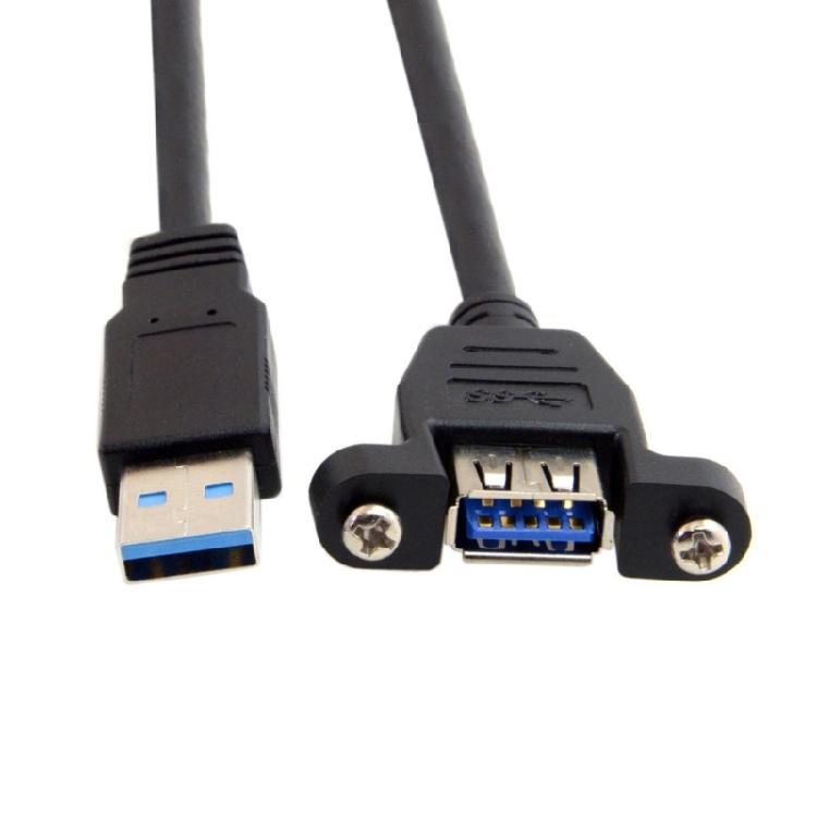 

Panel Mount Extension Cable with Fixing Ears, USB 3.0 Male to Female Charging Cord Wire Support 5Gbps Data Transfer