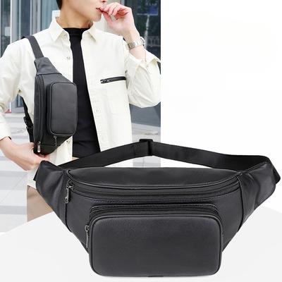 Men's Waist Bag Men's Chest Crossbody Bag Genuine Leather Business Chest Bag