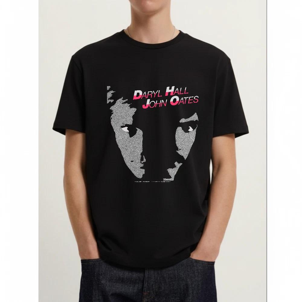 Hall and Oates Band Faces TShirt Black Rock Music Tee S