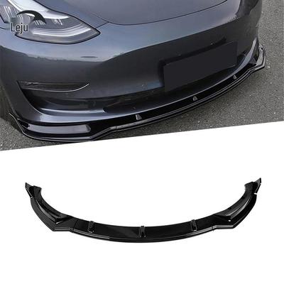 Carbon Fiber Front Lip Kit for Tesla 2017-2023: Three-Section Decorative Modification
