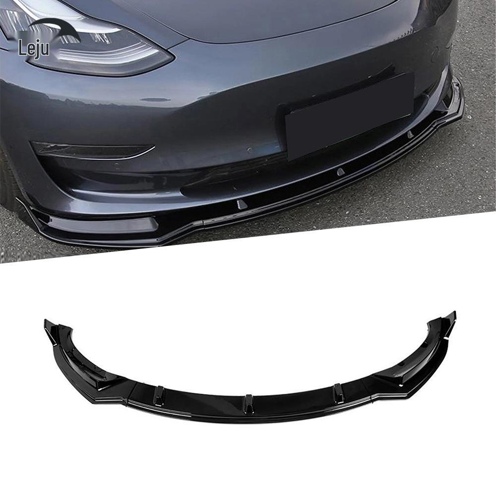 Kolfiber Frontläpp Kit för Tesla 2017-2023: Dekorativ Modifiering i Tre Delar