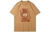 Men's T-Shirts Men's Deer Brown Crew Neck Moderate Straight Fit