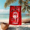 Personalized customized proof beach towel with Delta Sigma Theta pattern - soft, absorbent, quick-drying, perfect swimming, camping&bathing