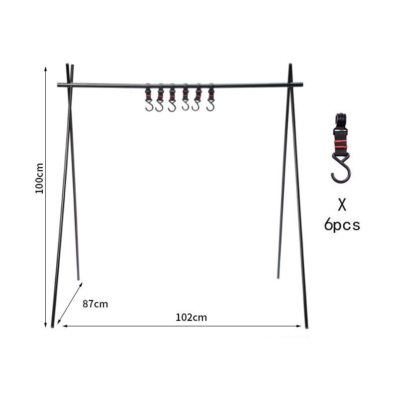 Aluminum Alloy Portable Folding Tripod Storage Rack for Outdoor Camping