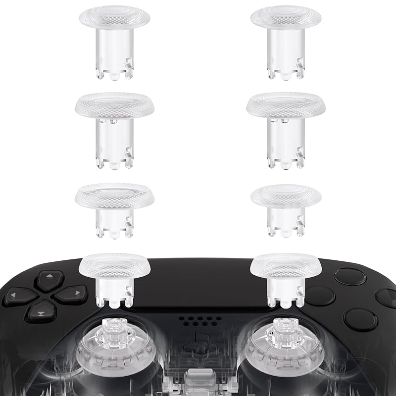 eXtremeRate ThumbsGear V3 Interchangeable Ergonomic Thumbsticks for PS5 Controller, Replacement Analog Thumb Sticks for PS4 Controller - 4 Height
