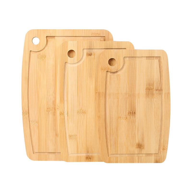 

Bamboo Cutting Board Set: Large & Small Double-Sided Boards with Handles for Chopping, Fruit Sorting, Bone and Dough Rolling 28*18CM 1cm thick