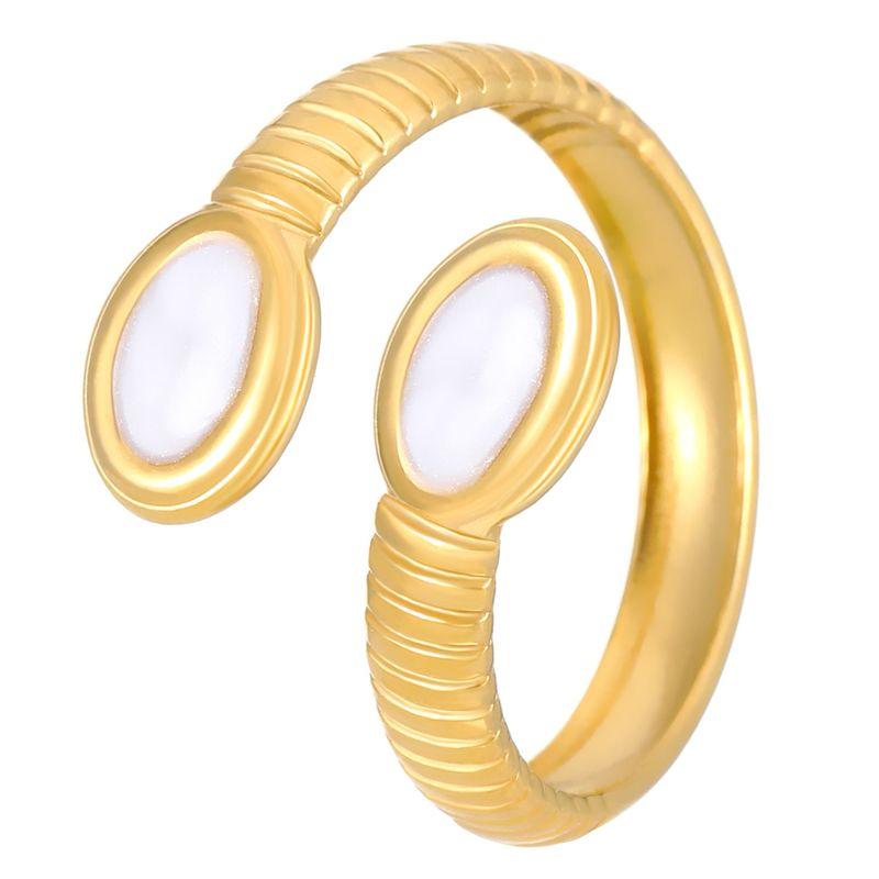

Bohemian Oil Drip Gradient Vintage Layered Titanium Steel Ring European and American Ins Style Geometric Open Stainless Steel Ring Circle