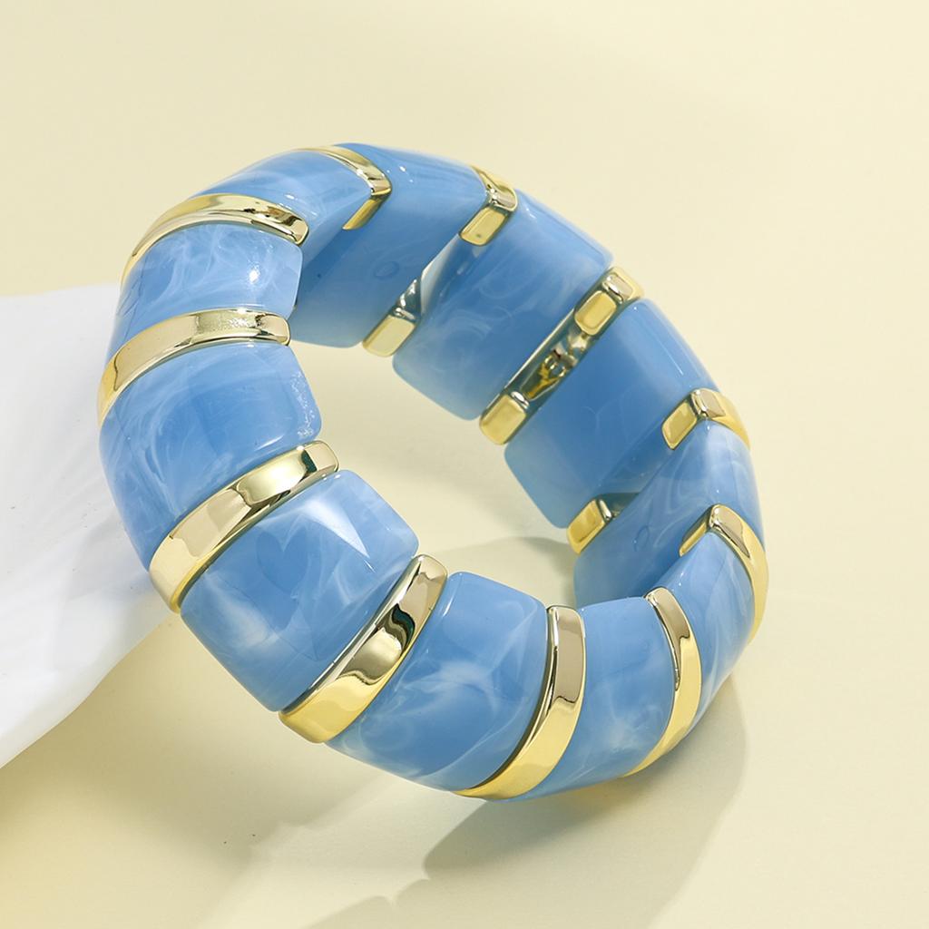 Exaggeration Punk Thick Wide Acrylic Elastic Rope Bracelet Retro Fashion Boho Bracelet Temperament Jewelry for Women