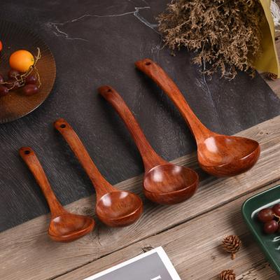 Hitzebeständige Suppenkelle, Verbrühschutzgriff, Holzkochutensilien, Suppenlöffel, Küchenwerkzeug
