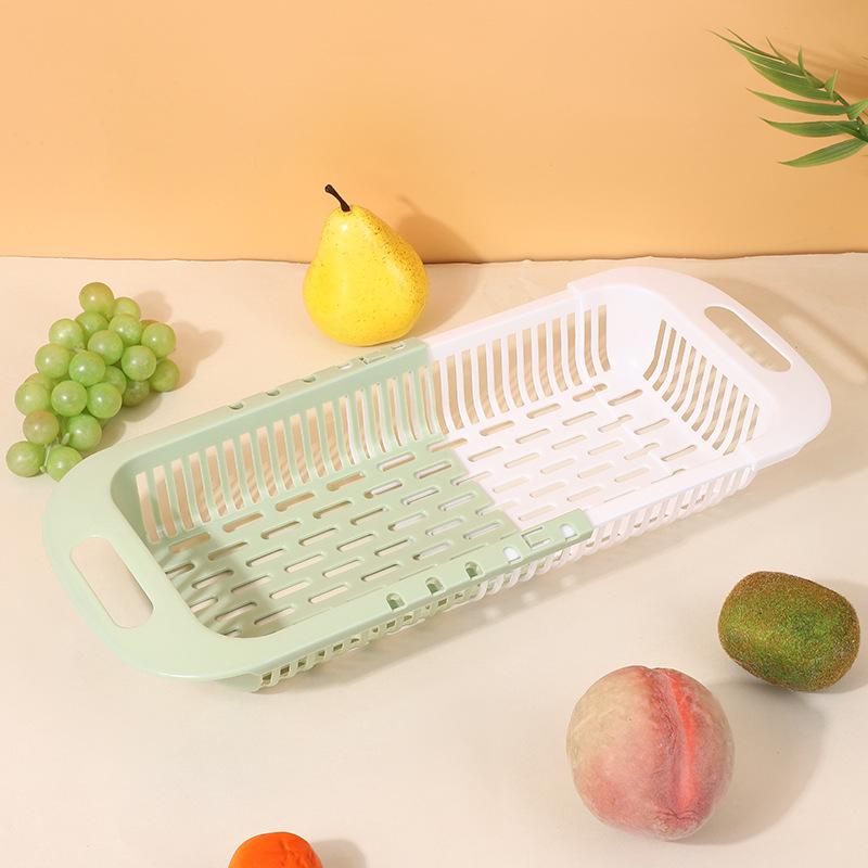 

1pc Retractable Sink Drain Rack Plastic Dish Chopsticks Rack Household Kitchen Vegetable Storage Rack Drain Basket