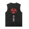 Vintage Washed Japanese Naruto Anime Harajuku Short-Sleeved Vest Gym T-Shirt Oversized Men's Women's Tops