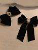 2Pcs/Set Fashion Velvet Rose Flower Artificial Bow Crystal Ribbon Hair Clip For Women Hair Accessories