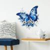 Removable Blue Butterfly Flower Wall Stickers For Living Room Wardrobe Bedroom Home Art Decals Decorative 29*30cm