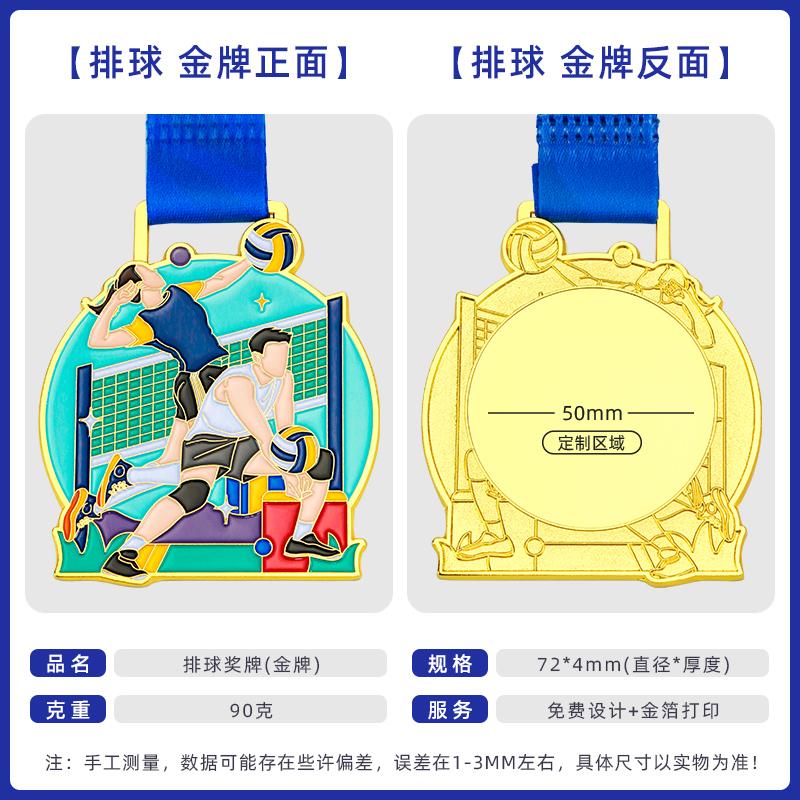 Customization Sports Metal Medal, Gold, Silver, Copper, Student Competition Souvenirs Awards, Hanging Around the Neck Decor, 2Pc