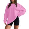Women's Casual Fashion Loose Sports Round Neck Pullover Long Sleeve Sweatshirt