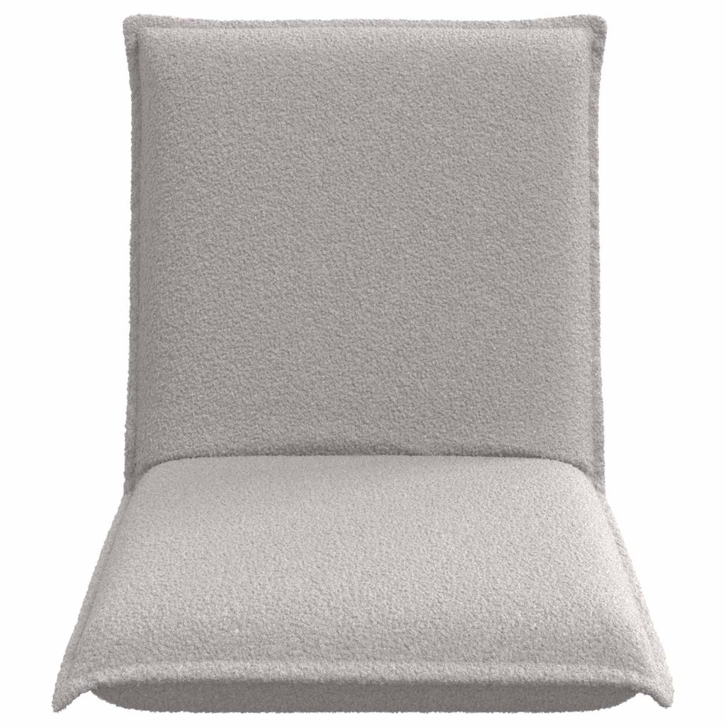 Adjustable Floor Chair Light Grey Faux Sheepskin Fabric