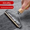Copper-Plated Metal & Wood Handle Lint Shaver - Manual Pilling & Hair Remover Roller
