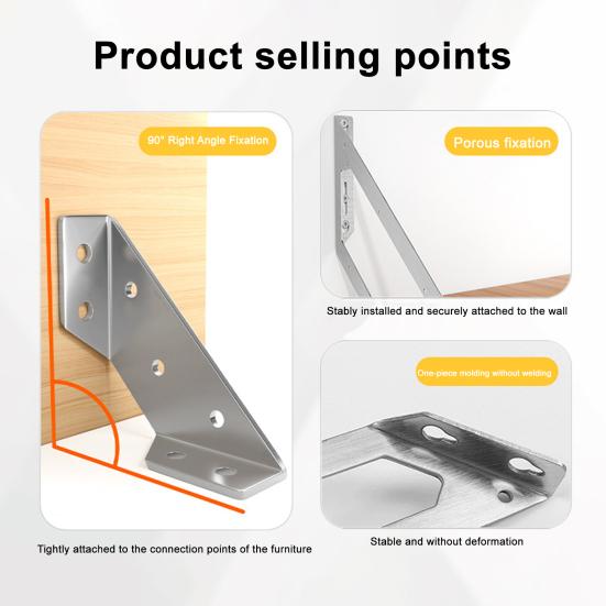 Right Angle Retainer Support Frame with Porous Design Decorative Corner Bracket Anti-Scratch Surface Treatment Angle Bracket