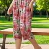 Summer Cotton Silk Polka Dot Slimming Over-the-Knee Pants